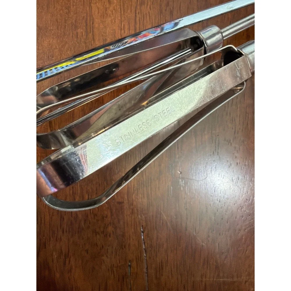 Vintage Stainless Steel Red Manual Mixer Kitchen Tool